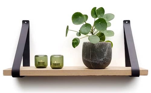 Zwarte leren plankdragers