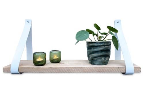 Witte leren plankdragers