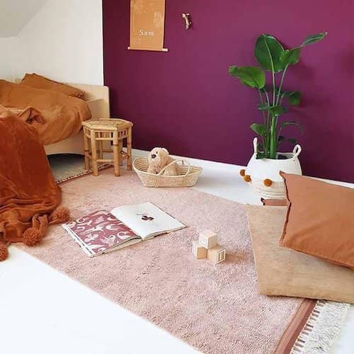 Rechthoekig vloerkleed roze