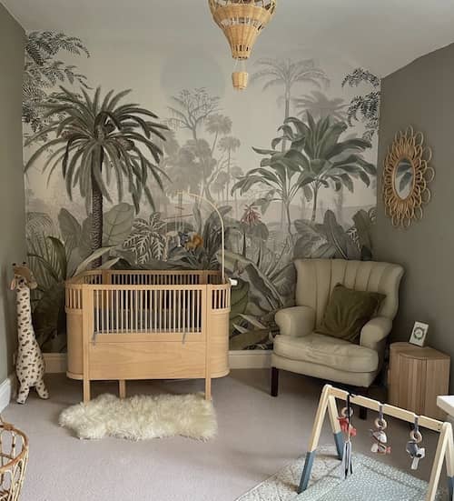groene jungle babykamer
