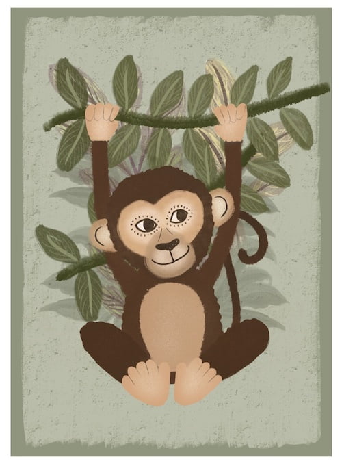 aap kinderkamer schilderij