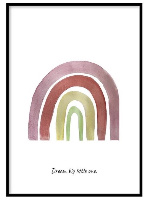 regenboog meisje dream big little one poster
