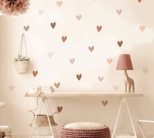 muurstickers hartjes babykamer