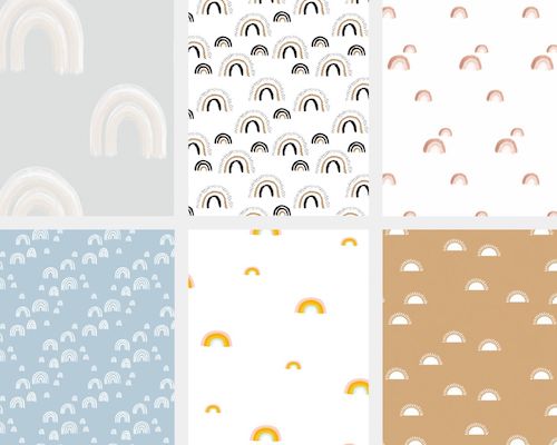 regenboog behang collage