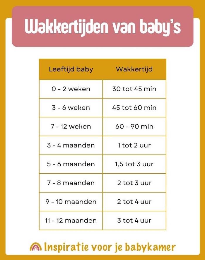 overzicht wakkertijden baby