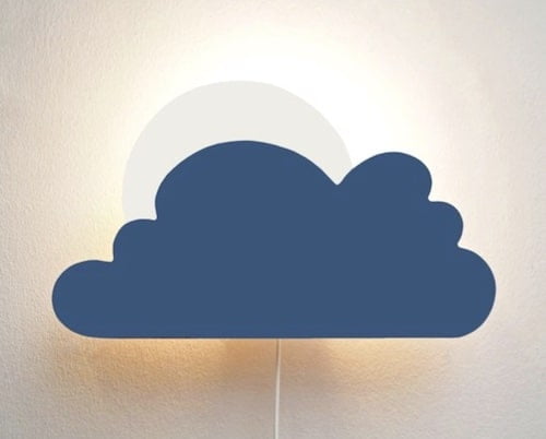 houten wolk lamp